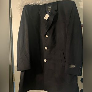 Brand New with Tags, JoS A Bank coat Black/Dark Navy blue, 48 regular